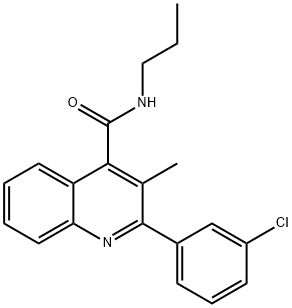 2-(3-chlorophenyl)-3-methyl-N-propyl-4-quinolinecarboxamide 结构式