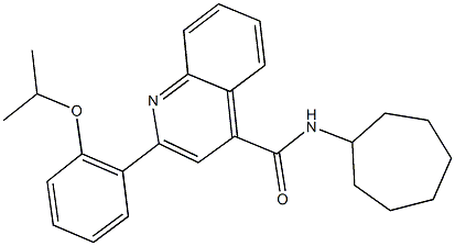 N-cycloheptyl-2-(2-isopropoxyphenyl)quinoline-4-carboxamide 化学構造式