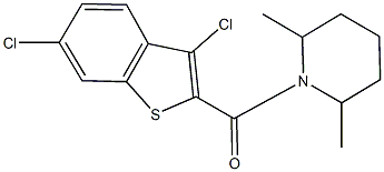 1-[(3,6-dichloro-1-benzothien-2-yl)carbonyl]-2,6-dimethylpiperidine Structure