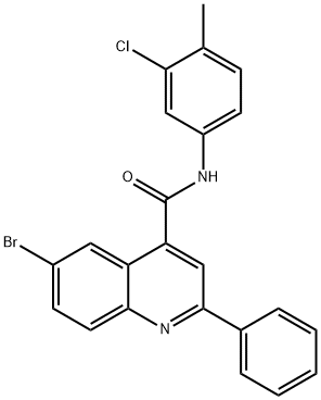 6-bromo-N-(3-chloro-4-methylphenyl)-2-phenyl-4-quinolinecarboxamide,444906-49-4,结构式