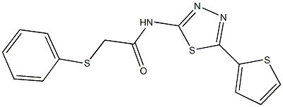 2-(phenylsulfanyl)-N-[5-(2-thienyl)-1,3,4-thiadiazol-2-yl]acetamide Struktur