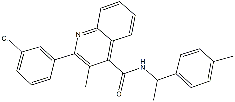 444906-81-4 2-(3-chlorophenyl)-3-methyl-N-[1-(4-methylphenyl)ethyl]-4-quinolinecarboxamide