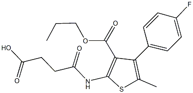 4-{[4-(4-fluorophenyl)-5-methyl-3-(propoxycarbonyl)-2-thienyl]amino}-4-oxobutanoic acid Struktur