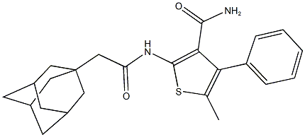 2-[(1-adamantylacetyl)amino]-5-methyl-4-phenyl-3-thiophenecarboxamide|