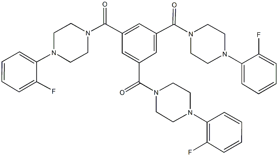 1-(3,5-bis{[4-(2-fluorophenyl)-1-piperazinyl]carbonyl}benzoyl)-4-(2-fluorophenyl)piperazine Structure