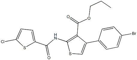 propyl 4-(4-bromophenyl)-2-{[(5-chloro-2-thienyl)carbonyl]amino}-3-thiophenecarboxylate,444907-74-8,结构式