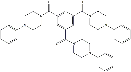 1-{3,5-bis[(4-phenyl-1-piperazinyl)carbonyl]benzoyl}-4-phenylpiperazine Struktur
