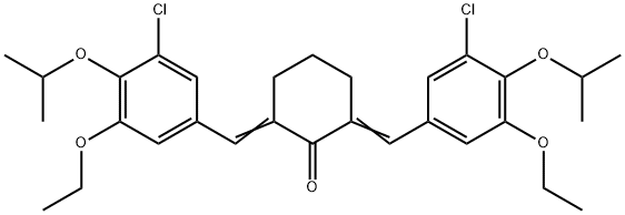 2,6-bis(3-chloro-5-ethoxy-4-isopropoxybenzylidene)cyclohexanone 化学構造式
