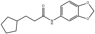 N-(1,3-benzodioxol-5-yl)-3-cyclopentylpropanamide Struktur