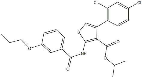 isopropyl 4-(2,4-dichlorophenyl)-2-[(3-propoxybenzoyl)amino]-3-thiophenecarboxylate Structure