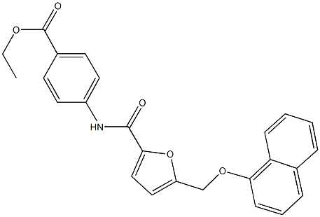 ethyl 4-({5-[(1-naphthyloxy)methyl]-2-furoyl}amino)benzoate 化学構造式