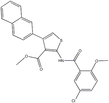 444909-21-1 methyl 2-[(5-chloro-2-methoxybenzoyl)amino]-4-(2-naphthyl)-3-thiophenecarboxylate