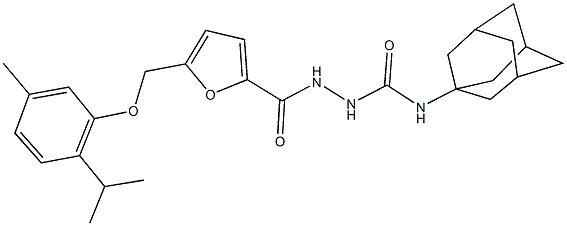 N-(1-adamantyl)-2-{5-[(2-isopropyl-5-methylphenoxy)methyl]-2-furoyl}hydrazinecarboxamide Structure