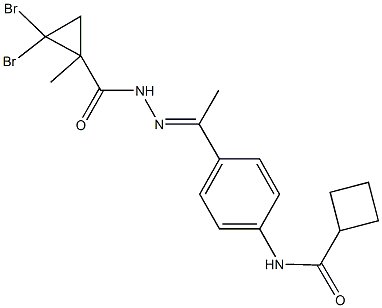 N-(4-{N-[(2,2-dibromo-1-methylcyclopropyl)carbonyl]ethanehydrazonoyl}phenyl)cyclobutanecarboxamide Structure