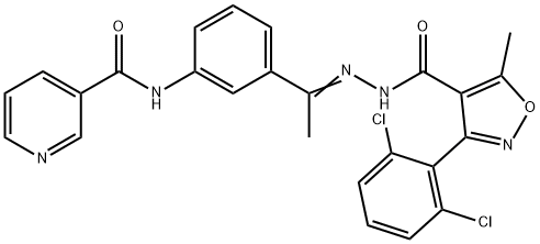 N-[3-(N-{[3-(2,6-dichlorophenyl)-5-methyl-4-isoxazolyl]carbonyl}ethanehydrazonoyl)phenyl]nicotinamide|