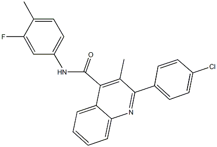 2-(4-chlorophenyl)-N-(3-fluoro-4-methylphenyl)-3-methylquinoline-4-carboxamide 结构式