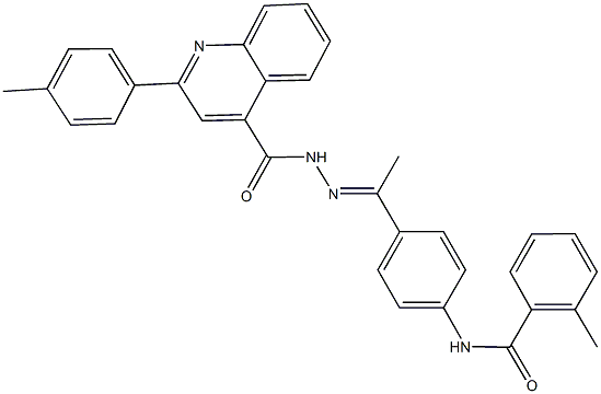 2-methyl-N-[4-(N-{[2-(4-methylphenyl)-4-quinolinyl]carbonyl}ethanehydrazonoyl)phenyl]benzamide Structure