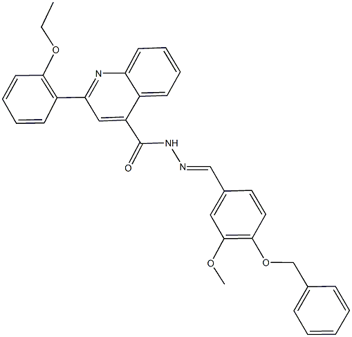 N'-[4-(benzyloxy)-3-methoxybenzylidene]-2-(2-ethoxyphenyl)-4-quinolinecarbohydrazide Structure