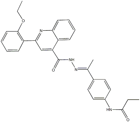 N-[4-(N-{[2-(2-ethoxyphenyl)-4-quinolinyl]carbonyl}ethanehydrazonoyl)phenyl]propanamide 结构式