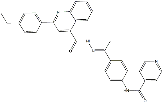 N-[4-(N-{[2-(4-ethylphenyl)-4-quinolinyl]carbonyl}ethanehydrazonoyl)phenyl]isonicotinamide,444923-95-9,结构式