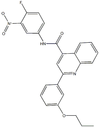 N-{4-fluoro-3-nitrophenyl}-2-(3-propoxyphenyl)quinoline-4-carboxamide 化学構造式