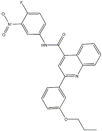 N-{4-fluoro-3-nitrophenyl}-2-(3-propoxyphenyl)quinoline-4-carboxamide,444924-09-8,结构式