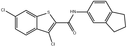 3,6-dichloro-N-(2,3-dihydro-1H-inden-5-yl)-1-benzothiophene-2-carboxamide Struktur