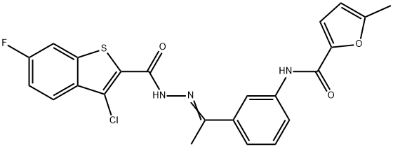 444924-42-9 N-(3-{N-[(3-chloro-6-fluoro-1-benzothien-2-yl)carbonyl]ethanehydrazonoyl}phenyl)-5-methyl-2-furamide