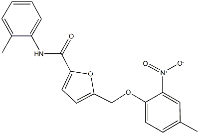 5-({2-nitro-4-methylphenoxy}methyl)-N-(2-methylphenyl)-2-furamide,444924-70-3,结构式