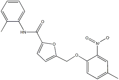 5-({2-nitro-4-methylphenoxy}methyl)-N-(2-methylphenyl)-2-furamide Structure