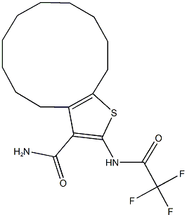 2-[(trifluoroacetyl)amino]-4,5,6,7,8,9,10,11,12,13-decahydrocyclododeca[b]thiophene-3-carboxamide 化学構造式