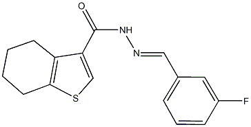 N'-(3-fluorobenzylidene)-4,5,6,7-tetrahydro-1-benzothiophene-3-carbohydrazide Struktur