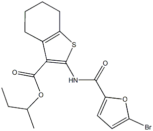 sec-butyl 2-[(5-bromo-2-furoyl)amino]-4,5,6,7-tetrahydro-1-benzothiophene-3-carboxylate Structure