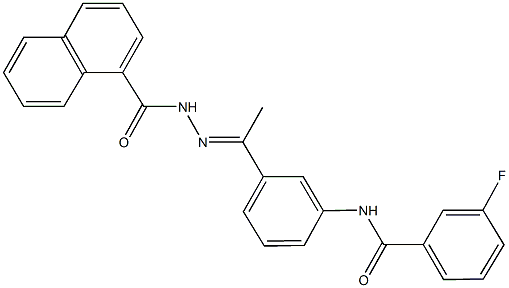 3-fluoro-N-{3-[N-(1-naphthoyl)ethanehydrazonoyl]phenyl}benzamide 化学構造式