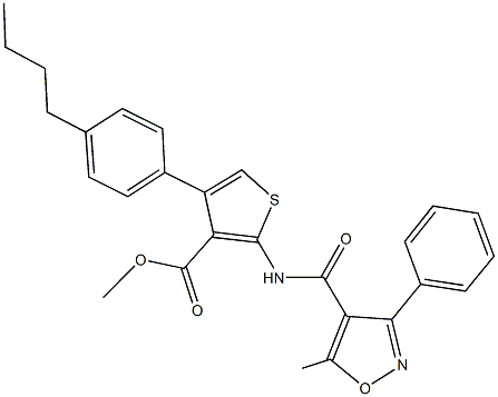 methyl 4-(4-butylphenyl)-2-{[(5-methyl-3-phenyl-4-isoxazolyl)carbonyl]amino}-3-thiophenecarboxylate|