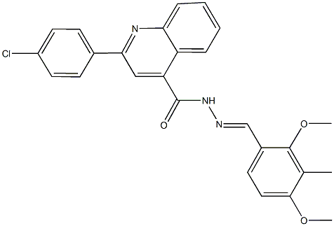 2-(4-chlorophenyl)-N'-(2,4-dimethoxy-3-methylbenzylidene)-4-quinolinecarbohydrazide,444925-26-2,结构式