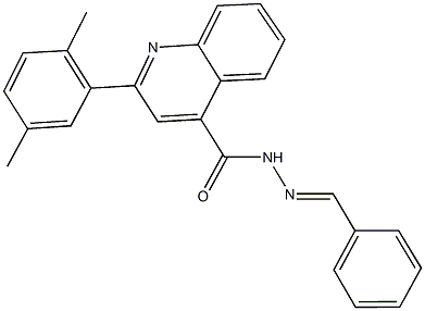 N'-benzylidene-2-(2,5-dimethylphenyl)-4-quinolinecarbohydrazide 化学構造式