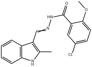 5-chloro-2-methoxy-N'-[(2-methyl-1H-indol-3-yl)methylene]benzohydrazide,444925-39-7,结构式