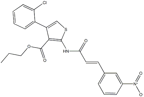 propyl 4-(2-chlorophenyl)-2-[(3-{3-nitrophenyl}acryloyl)amino]-3-thiophenecarboxylate 结构式