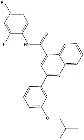 N-(4-bromo-2-fluorophenyl)-2-(3-isobutoxyphenyl)-4-quinolinecarboxamide Struktur