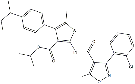 isopropyl 4-(4-sec-butylphenyl)-2-({[3-(2-chlorophenyl)-5-methyl-4-isoxazolyl]carbonyl}amino)-5-methyl-3-thiophenecarboxylate|