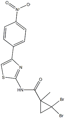 2,2-dibromo-N-(4-{4-nitrophenyl}-1,3-thiazol-2-yl)-1-methylcyclopropanecarboxamide 化学構造式