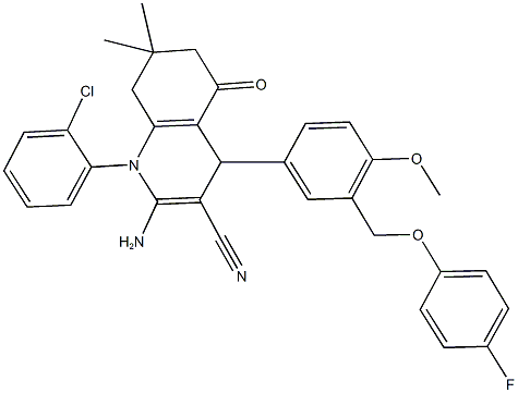 444925-93-3 2-amino-1-(2-chlorophenyl)-4-{3-[(4-fluorophenoxy)methyl]-4-methoxyphenyl}-7,7-dimethyl-5-oxo-1,4,5,6,7,8-hexahydro-3-quinolinecarbonitrile