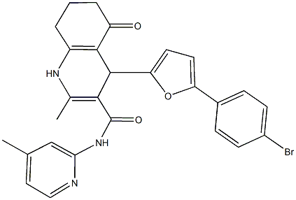 4-[5-(4-bromophenyl)-2-furyl]-2-methyl-N-(4-methylpyridin-2-yl)-5-oxo-1,4,5,6,7,8-hexahydroquinoline-3-carboxamide,444926-12-9,结构式