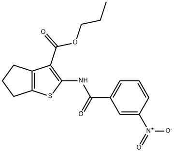 propyl 2-({3-nitrobenzoyl}amino)-5,6-dihydro-4H-cyclopenta[b]thiophene-3-carboxylate|