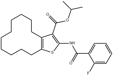 444926-20-9 isopropyl 2-[(2-fluorobenzoyl)amino]-4,5,6,7,8,9,10,11,12,13-decahydrocyclododeca[b]thiophene-3-carboxylate