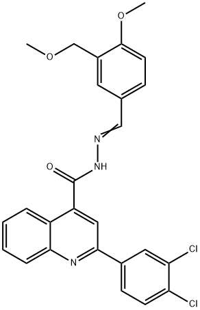 2-(3,4-dichlorophenyl)-N'-[4-methoxy-3-(methoxymethyl)benzylidene]-4-quinolinecarbohydrazide Structure