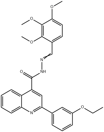 2-(3-ethoxyphenyl)-N'-(2,3,4-trimethoxybenzylidene)-4-quinolinecarbohydrazide 化学構造式