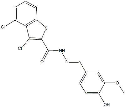 3,4-dichloro-N'-(4-hydroxy-3-methoxybenzylidene)-1-benzothiophene-2-carbohydrazide,444926-59-4,结构式