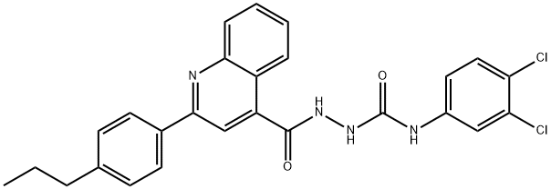 N-(3,4-dichlorophenyl)-2-{[2-(4-propylphenyl)-4-quinolinyl]carbonyl}hydrazinecarboxamide 结构式